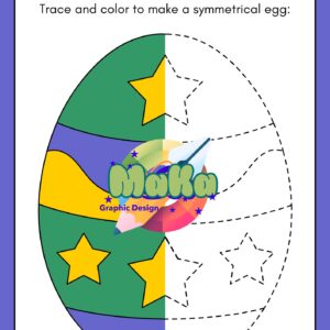 Easter Symmetry – Trace & Color Eggs
