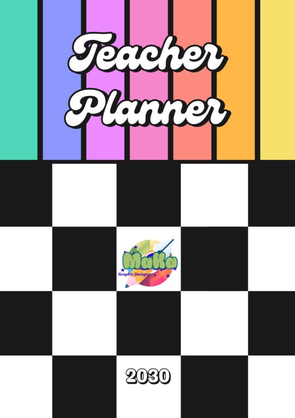 Undated Colored Squares Teacher's Planner Book